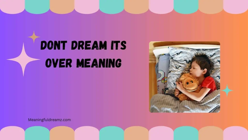 dont dream its over meaning