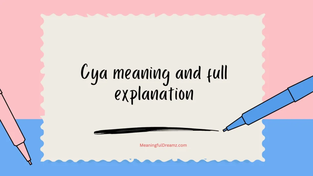 Cya meaning and full explanation