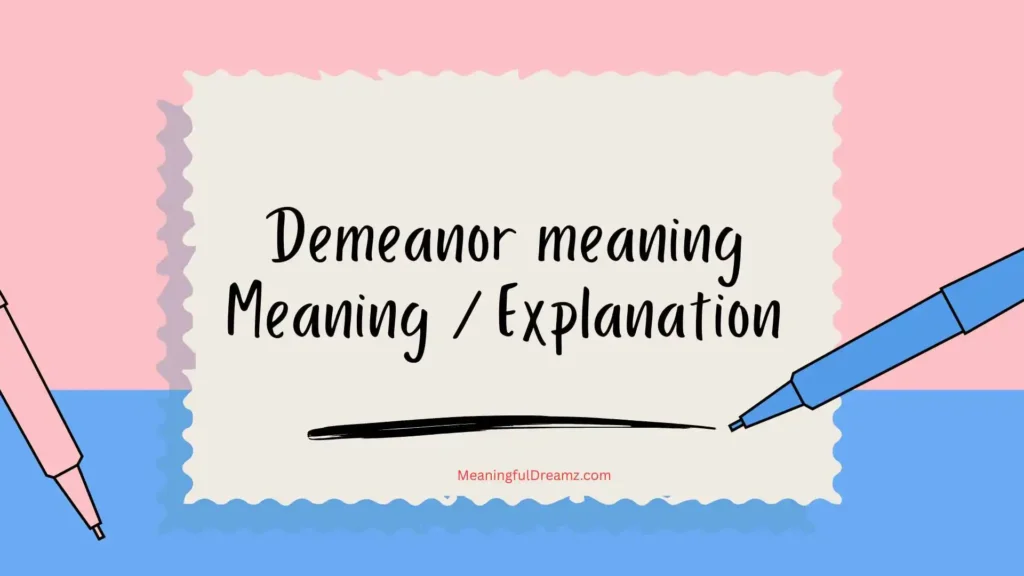 demeanor meaning Meaning / Explanation
