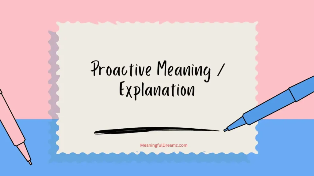 Proactive Meaning / Explanation